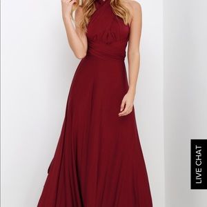 Lulus burgundy convertible dress